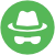 Green threat detection icon representing cyber risks, monitoring and managed security response.