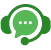 Green communication icon representing IT support, team messaging and customer assistance.