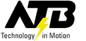 ATB Technology in Motion company logo in black with a green lightning detail.